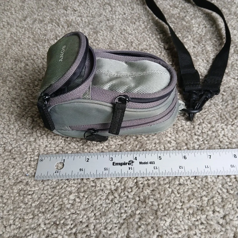 Sony Cyber-shot Compact Digital Camera Case Gray Padded Pouch Strap
